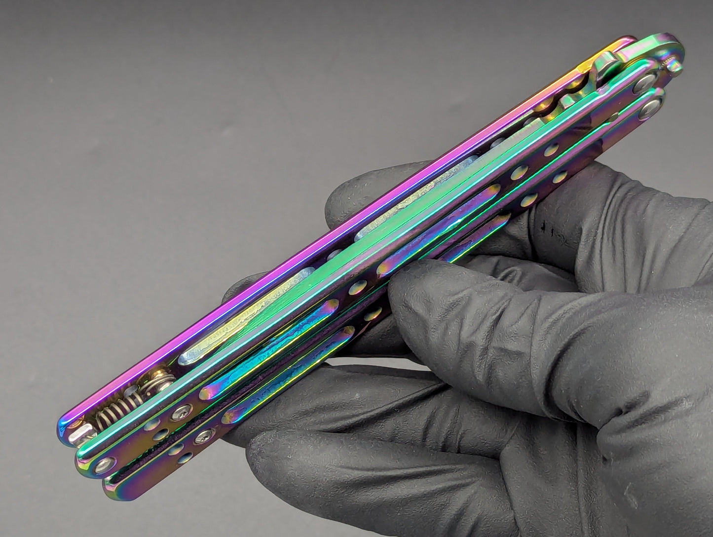 RAINBOW Ti SKELETONIZED BALISONG TRAINER