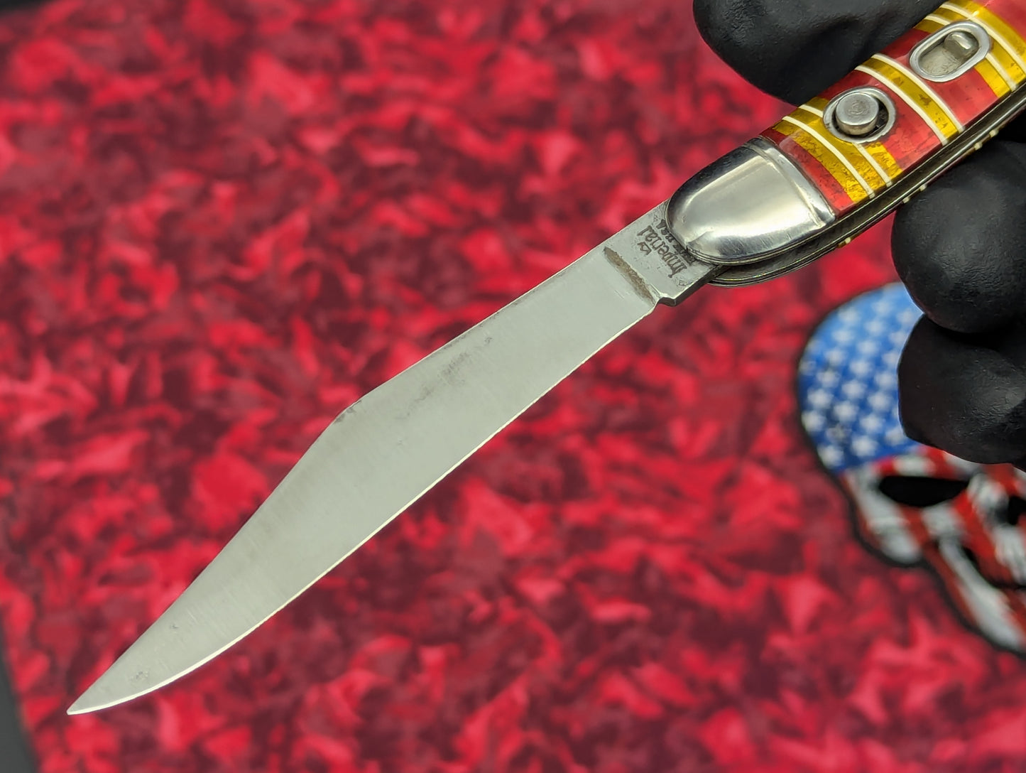 ANTIQUE IMPERIAL USA CANDYSTRIPE SWITCHBLADE KNIFE
