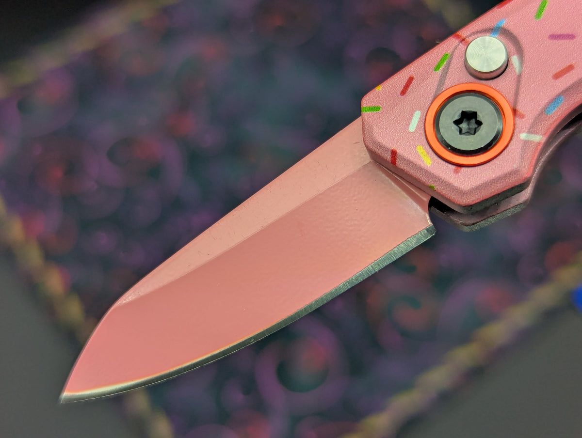 PINK SPRINKLE DONUT CALI LEGAL SWITCHBLADE KNIFE