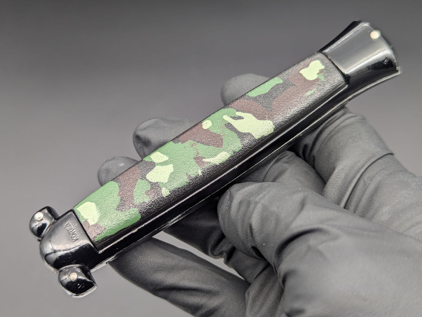 VINTAGE KOREAN NATO MILITARY OTF KNIFE 3 PIN CAMO