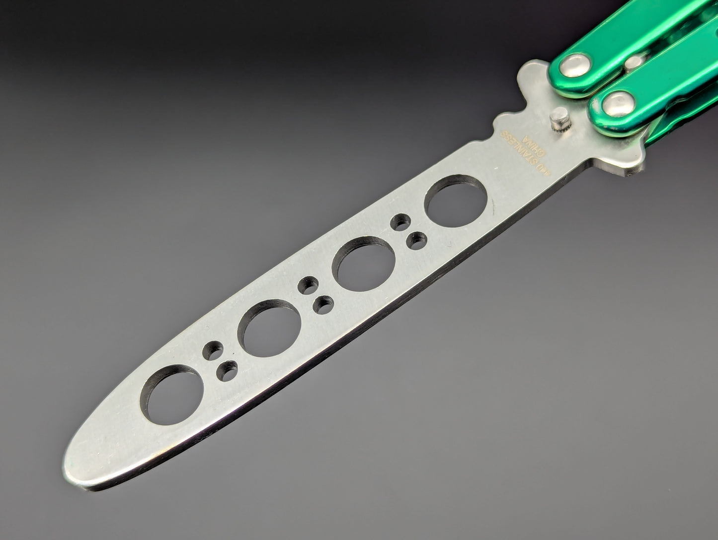 GREEN SKELETONIZED BALISONG TRAINER