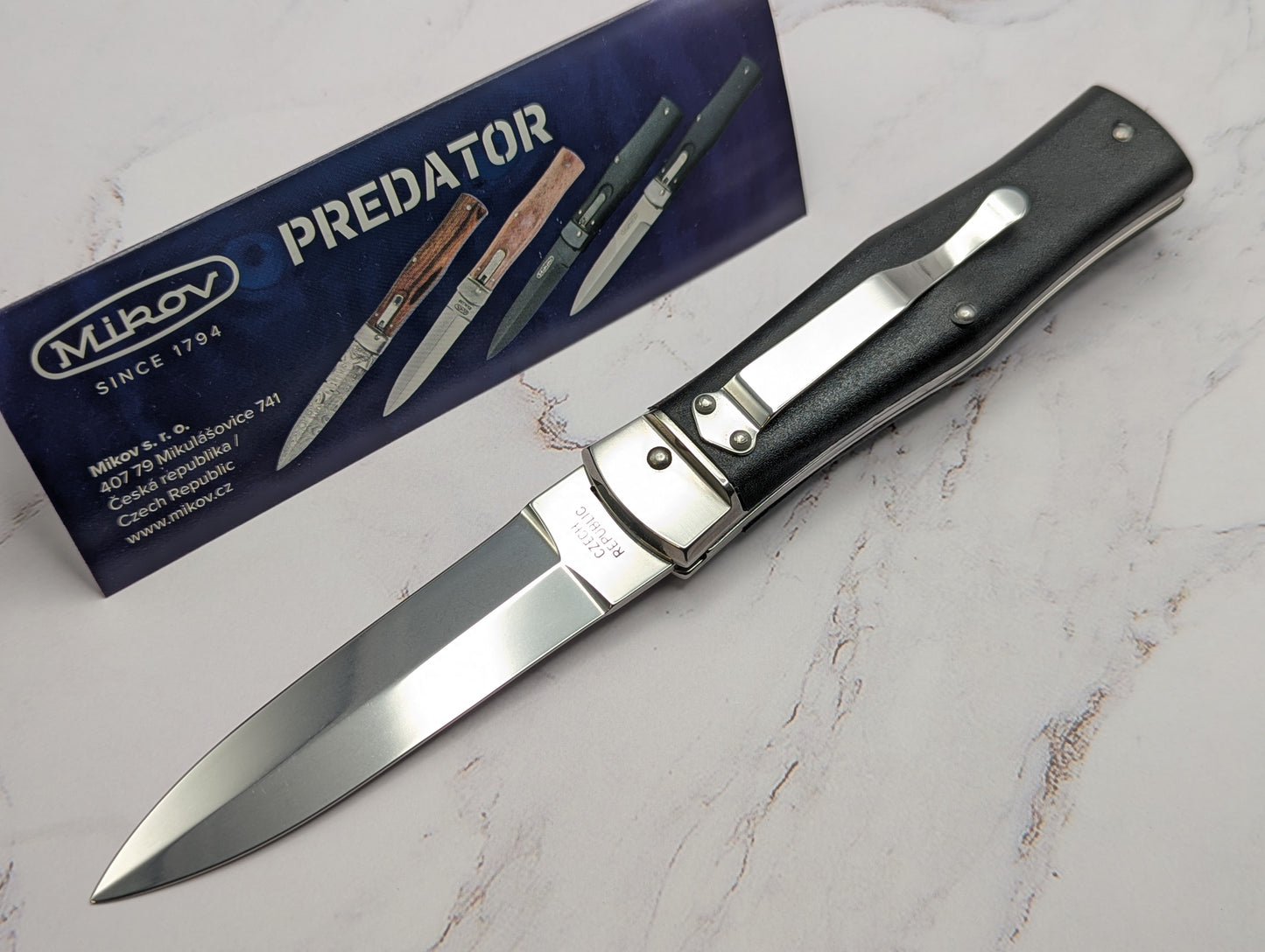 BLACK MIKOV PREDATOR AUTOMATIC LEVERLOCK KNIFE