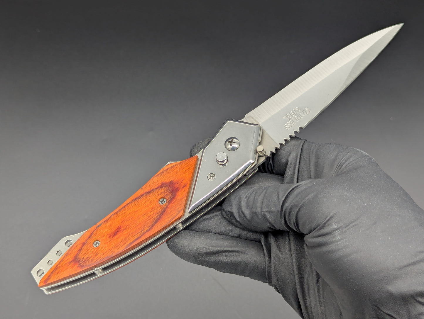 9.25"XL ROSEWOOD HAWK AUTOMATIC OPENING KNIFE