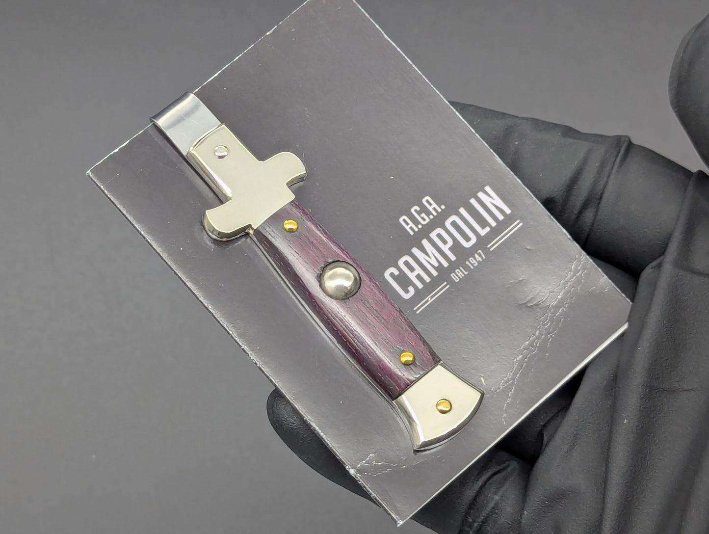 NOS AGA CAMPOLIN STILETTO MONEY CLIP WOOD