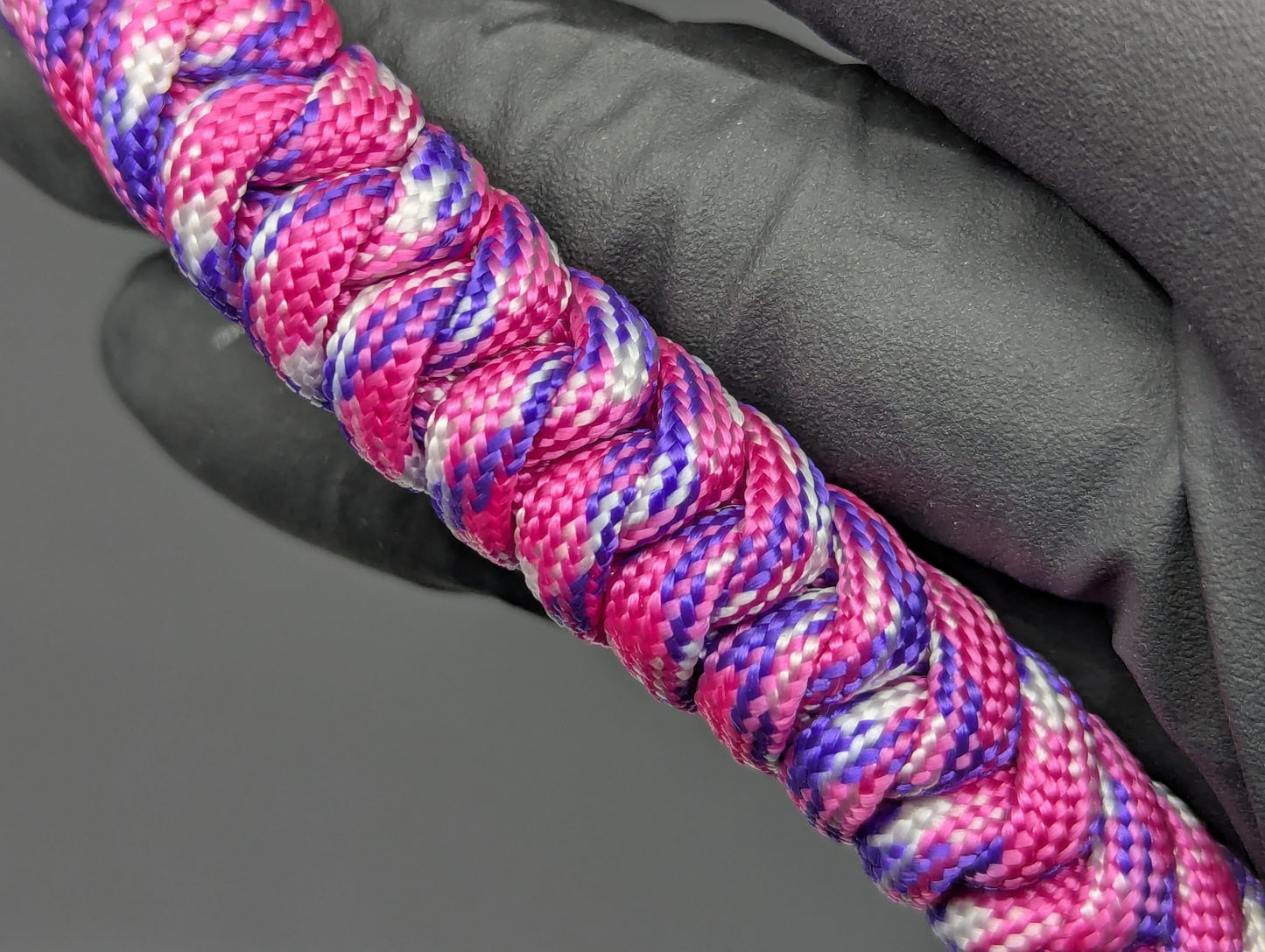PINK WHITE & PURPLE 3 OZ PARACORD MONKEY FIST KEYCHAIN