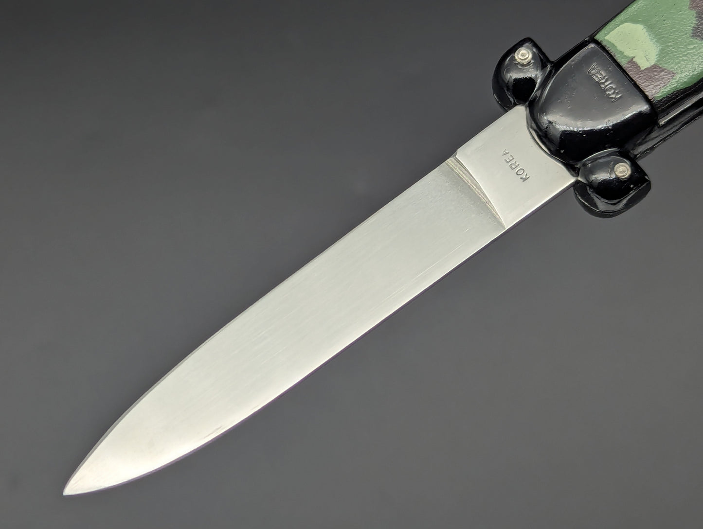 VINTAGE KOREAN NATO MILITARY OTF KNIFE 3 PIN CAMO