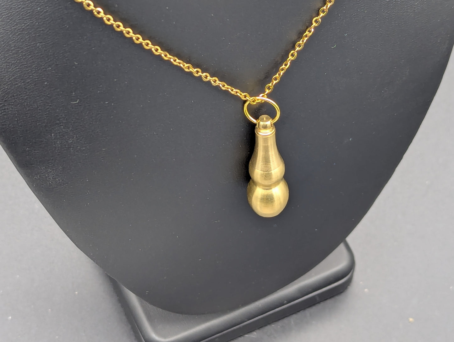 22" Gold Magic Powder Urn Mini Spoon & Screw Top Jar EDC Necklace