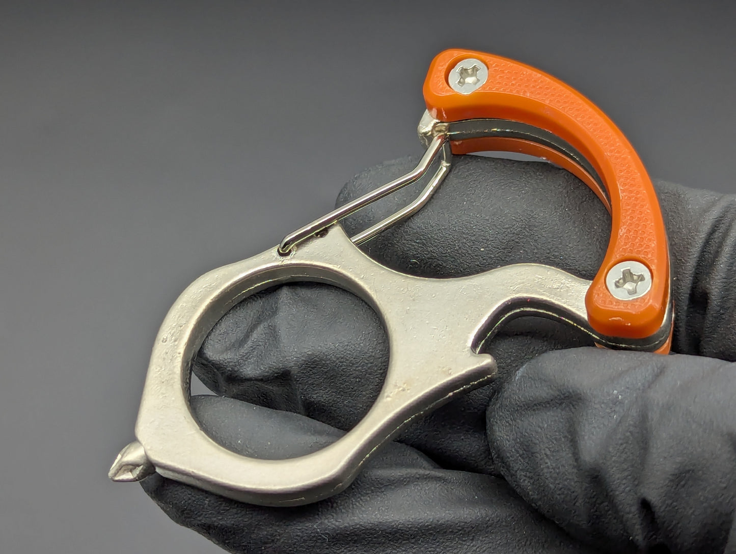 ORANGE G-10 STAINLESS CARABINER SFK GLASS BREAKER KEYRING