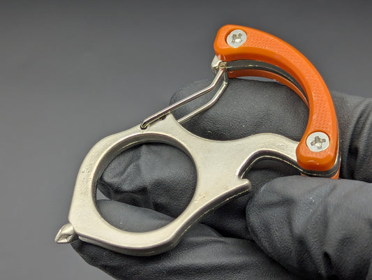 ORANGE G-10 STAINLESS CARABINER SFK GLASS BREAKER KEYRING