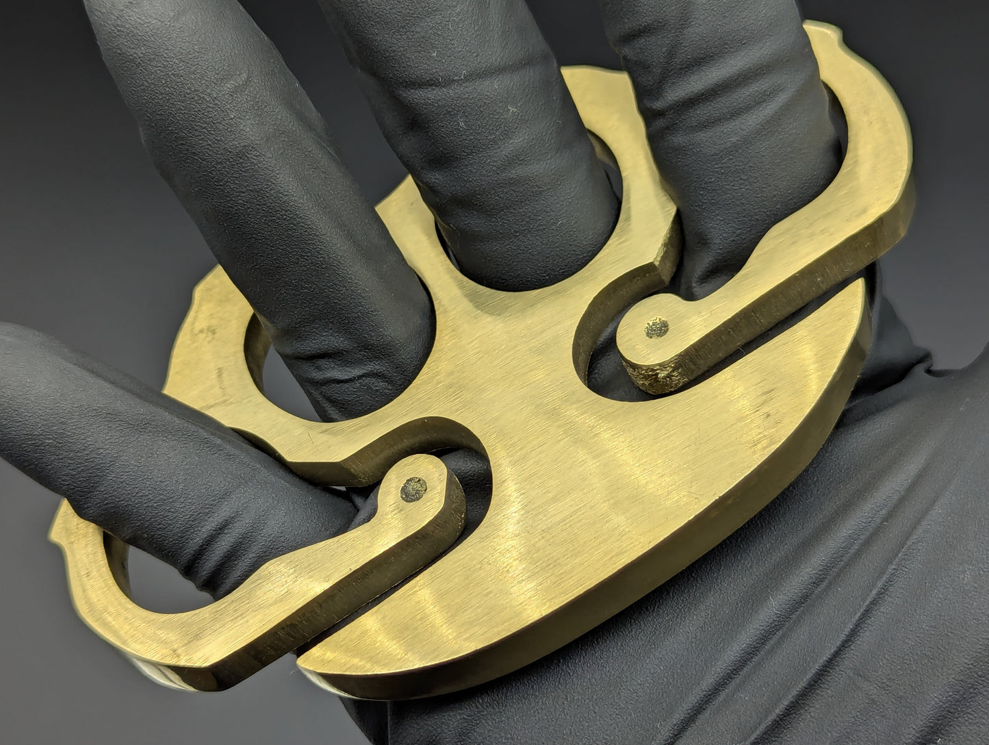 Solid Brass Keyring Belt Loop Knuckle Duster