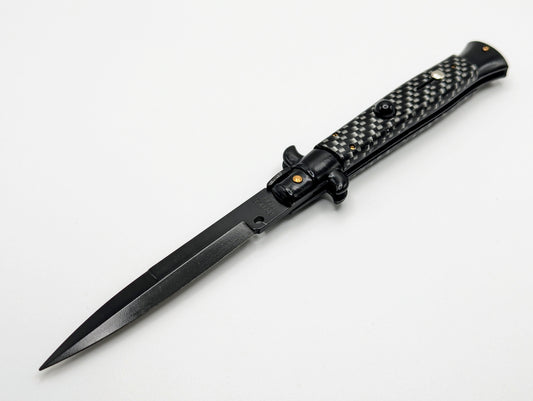 9" Frank Beltrame Tactical Faux Carbon Fiber Italian Stiletto Bayo