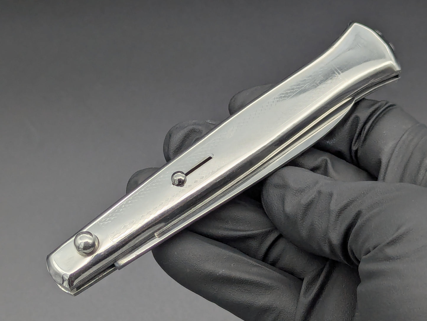 XL ANTIQUE ITALIAN STAINLESS FANTAIL SWITCHBLADE KNIFE