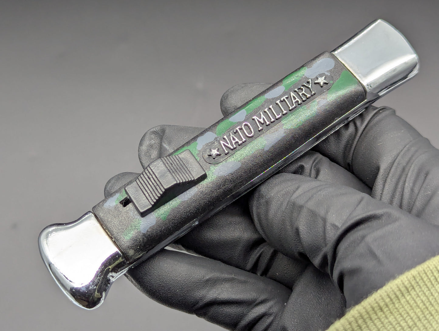 80's VINTAGE NATO MILITARY OTF KNIFE GREY CAMO