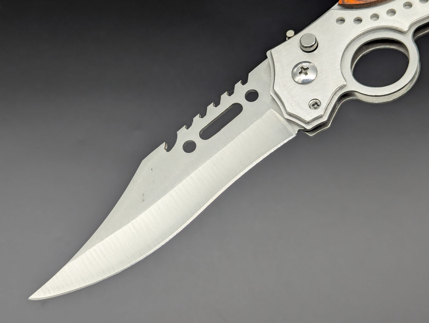 9.5" ROSEWOOD CIGAR CUTTER AUTOMATIC OPENING KNIFE