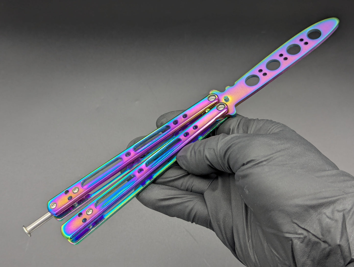 RAINBOW Ti SKELETONIZED BALISONG TRAINER