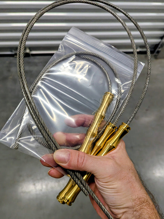 30" BRASS HANDLE STEEL CABLE WHIP