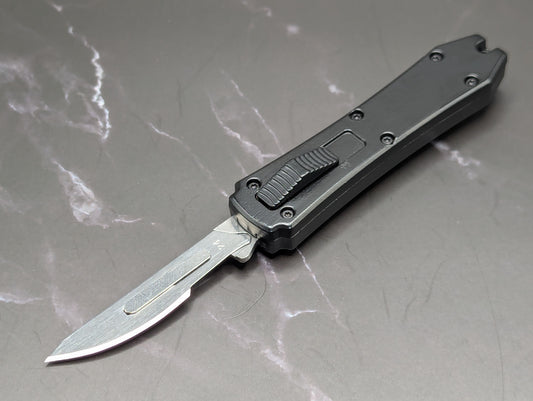 BLACK MINI COFFIN SCALPEL OTF KNIFE