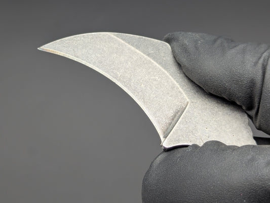 Stonewashed Hawkbill Steel Neck Knife