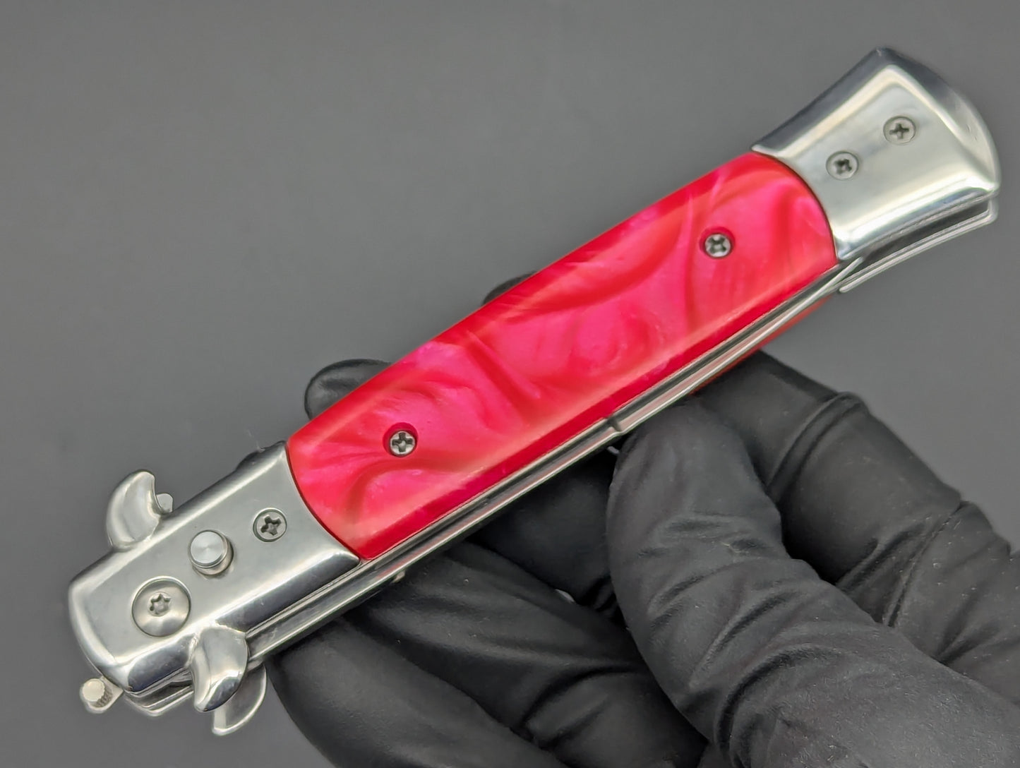 PINK PEARL MILANO DIABLO STILETTO SWITCHBLADE KNIFE