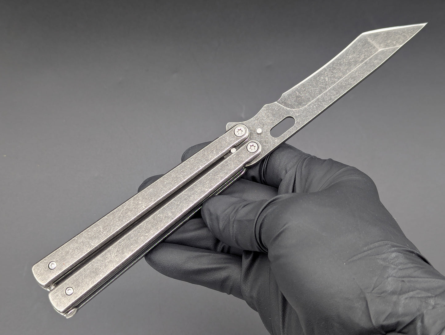 STONEWASHED TANTO WHIPLASH BUTTERFLY KNIFE