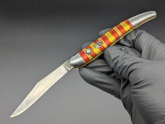 ANTIQUE HAMMER BRAND CANDY STRIPE TOOTHPICK SWITCHBLADE KNIFE