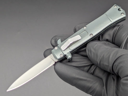 MINI STILETTO D/A CALI-LEGAL OTF KNIFE GREY