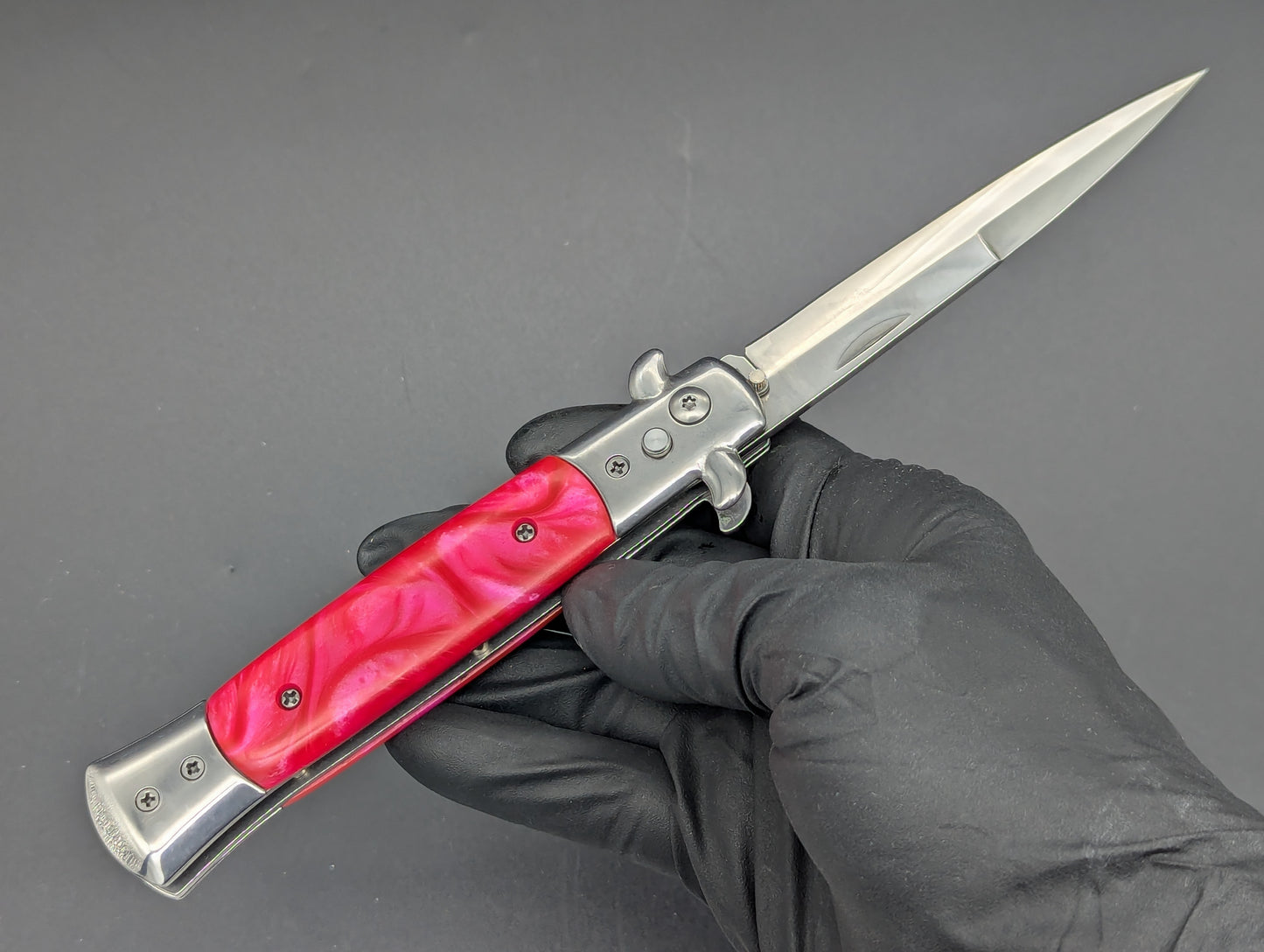 PINK PEARL MILANO DIABLO STILETTO SWITCHBLADE KNIFE
