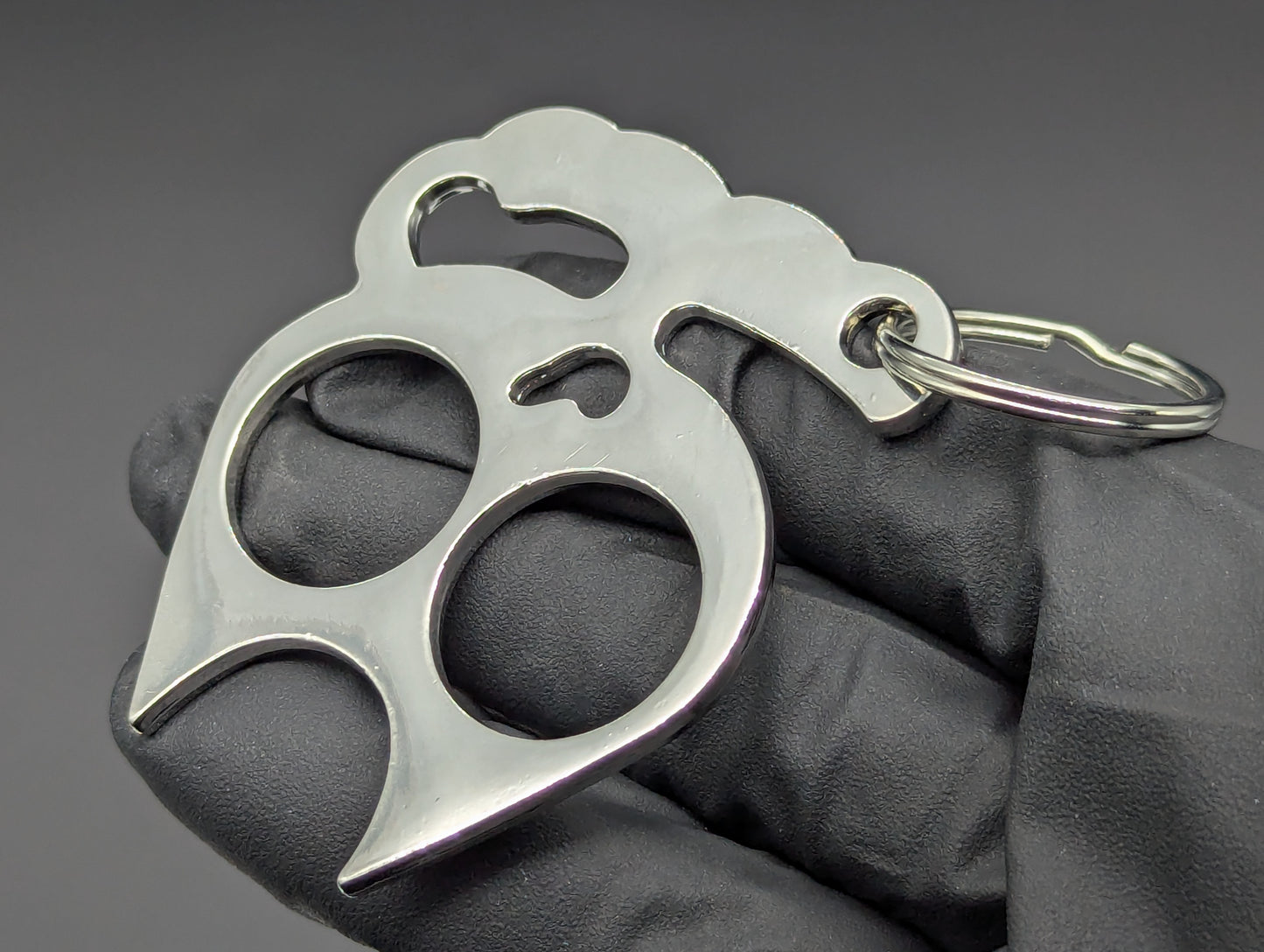 Chrome Stainless Steel Kitty "CAT" Self Defense Keyring