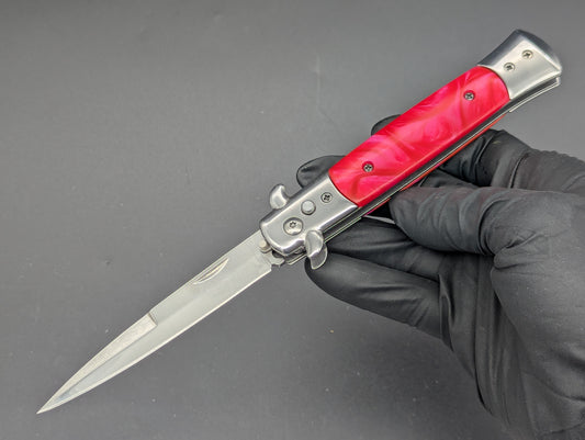 PINK PEARL MILANO DIABLO STILETTO SWITCHBLADE KNIFE
