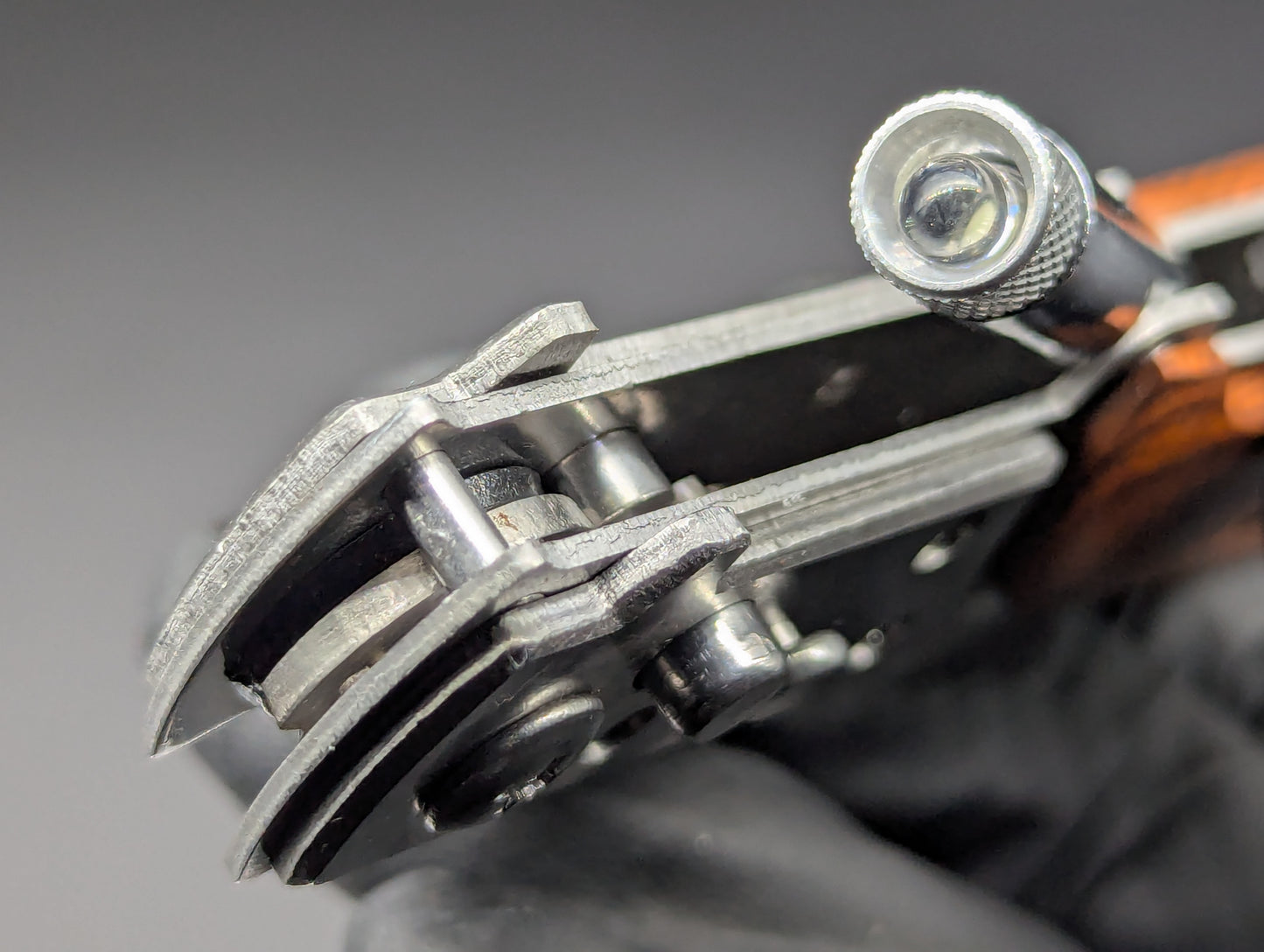 XL RIFLE FLASHLIGHT AUTOMATIC KNIFE ROSEWOOD