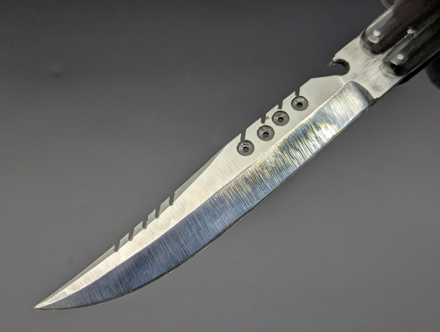 FHM BALISONG AGED BONE & CARABOA HORN 11" OL CLIP POINT BLADE