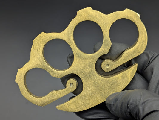 Solid Brass Keyring Belt Loop Knuckle Duster