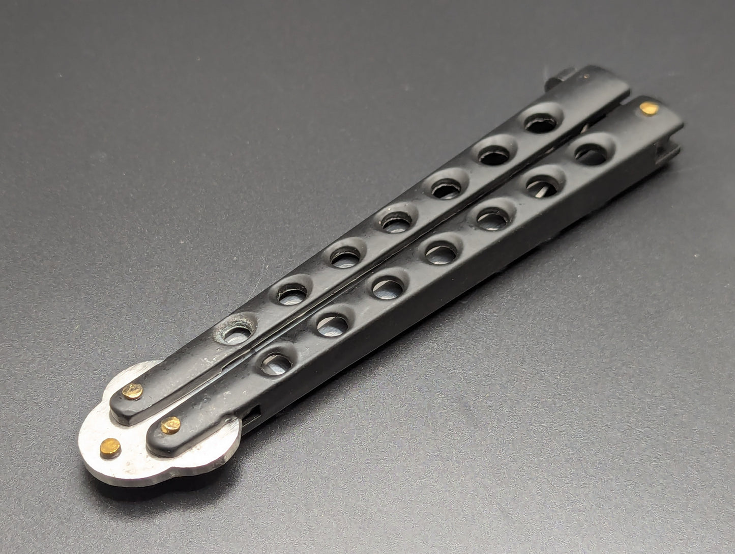 9" OG BLACK STAINLESS STEEL BUTTERFLY KNIFE