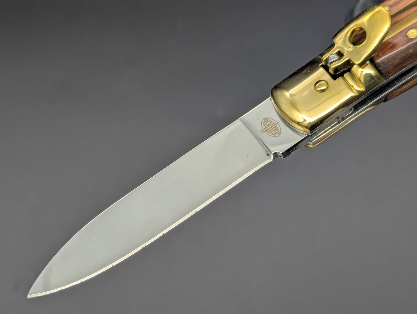 VITYAZ BRASS & WOOD LEVERLOCK SWITCHBLADE KNIFE