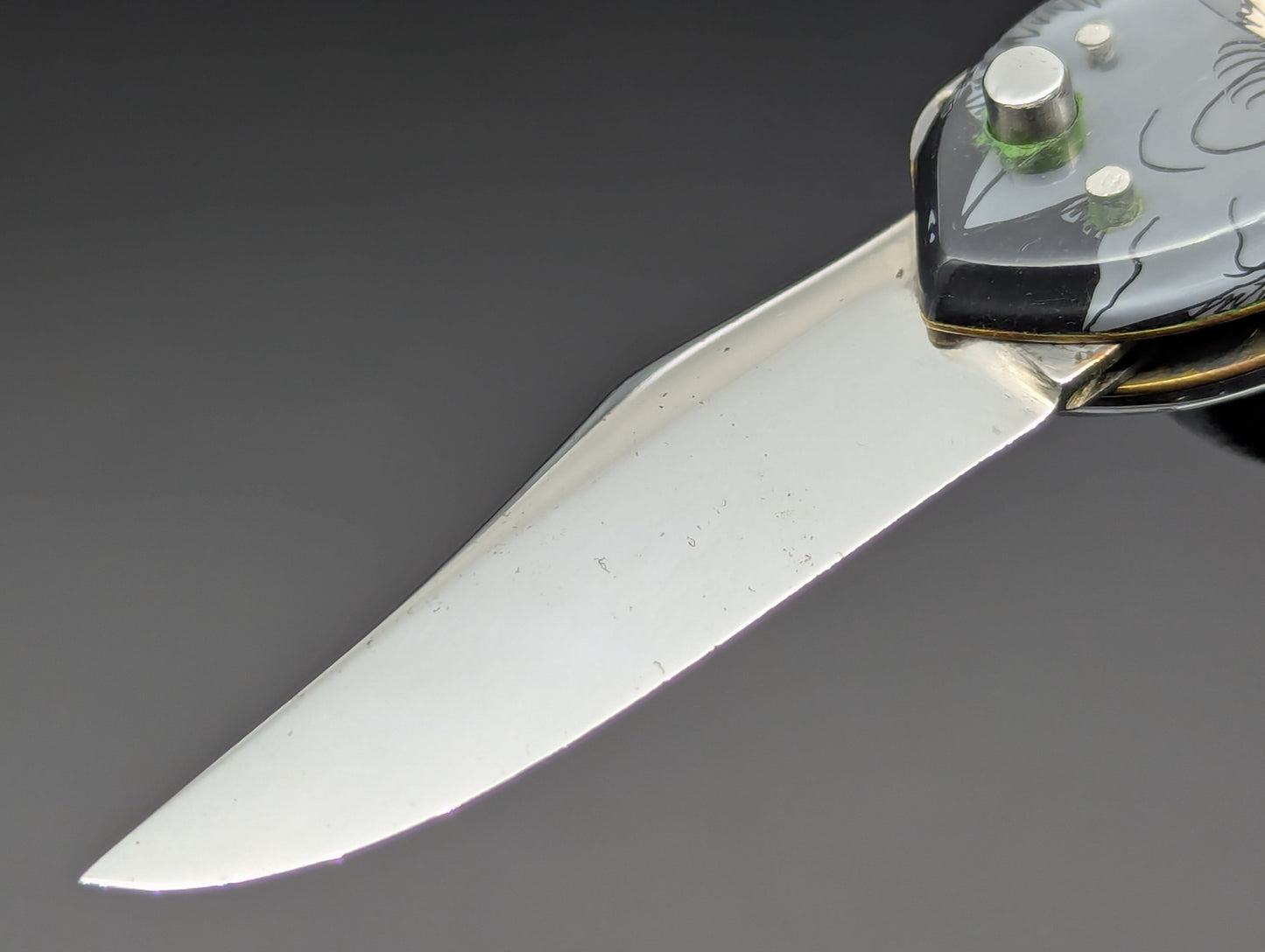 VINTAGE RUSSIAN PRISON MADE KNIFE KITTEN CARTOON