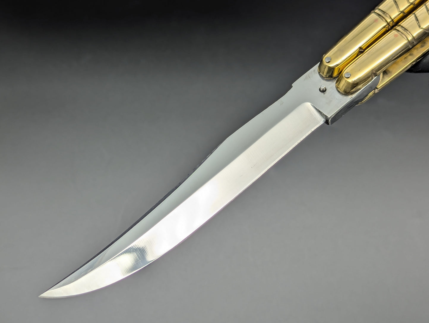 11" 404g SOLID BRASS FHM CLIP POINT BLADE BALISONG
