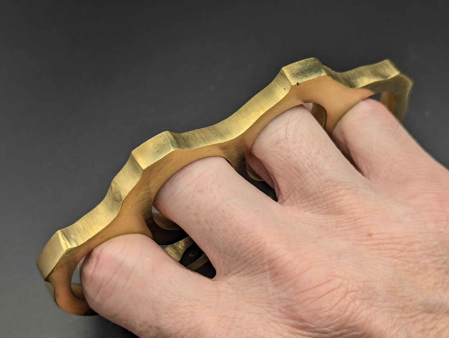 Solid Brass Keyring Belt Loop Knuckle Duster