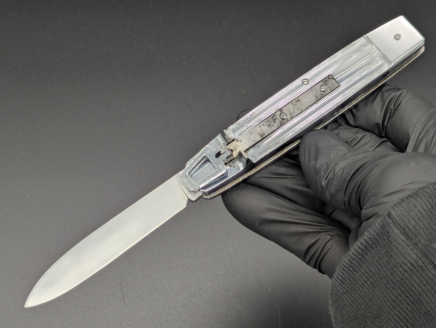 7" ANTIQUE BONSA SOLINGEN STAINLESS SWITCHBLADE LEVERLOCK