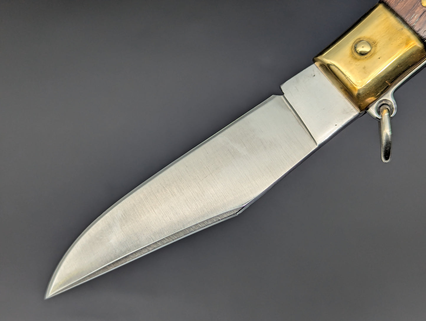 8" JAGUAR ITALIAN SHELL PULLER HUNTING KNIFE WOOD & BRASS