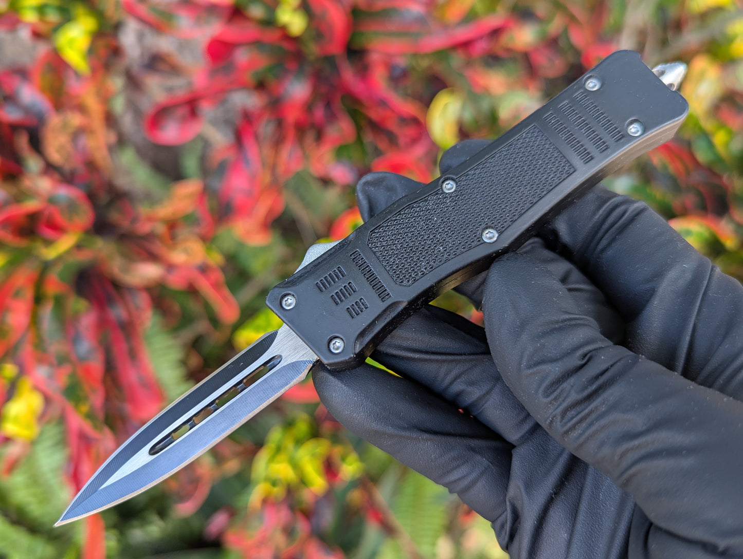 7" Mini Double Edge CQB OTF Automatic Knife Black