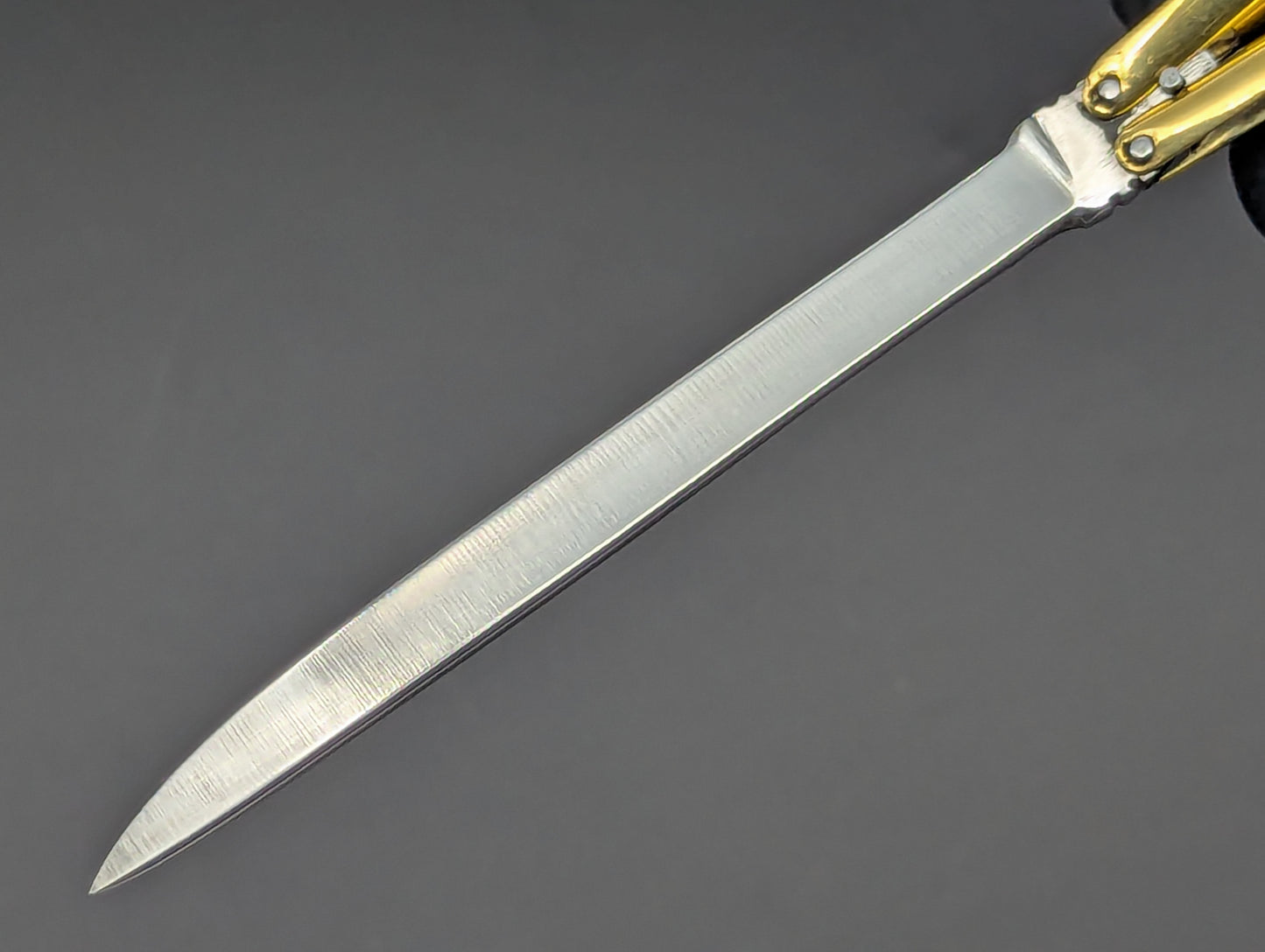 BRASS & STEEL FHM PEN STYLE BALISONG KNIFE STRAIGHT