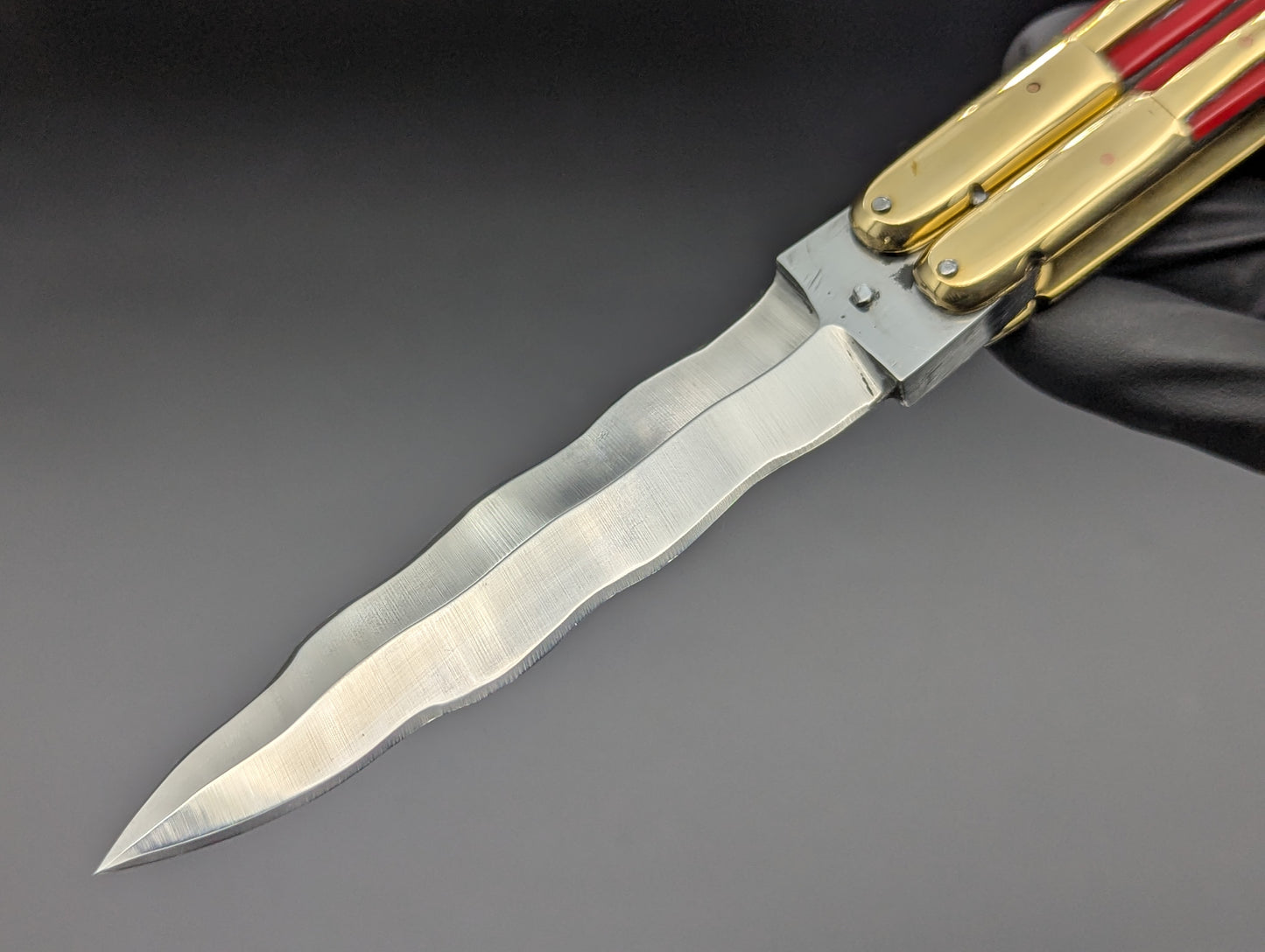 9" KRIS KALAPKUP RED FHM BALISONG KNIFE