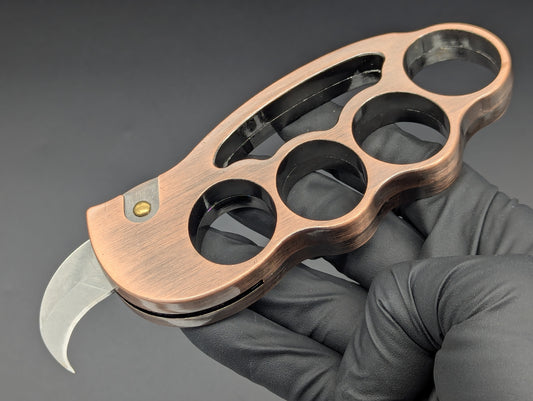 HAWKBILL KARAMBIT AUTOMATIC KNUCKLE KNIFE COPPER