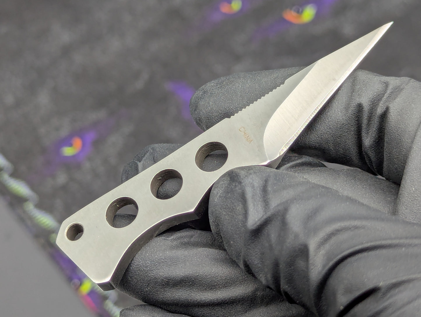 3.5" HARDENED STEEL SPIKE MINI NECK KNIFE w/ SHEATH