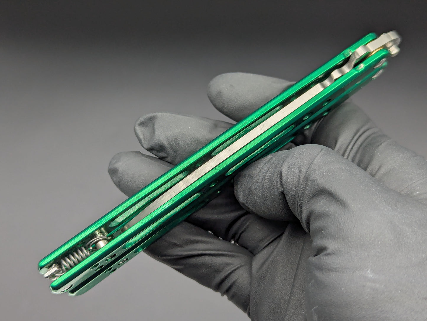 GREEN SKELETONIZED BALISONG TRAINER