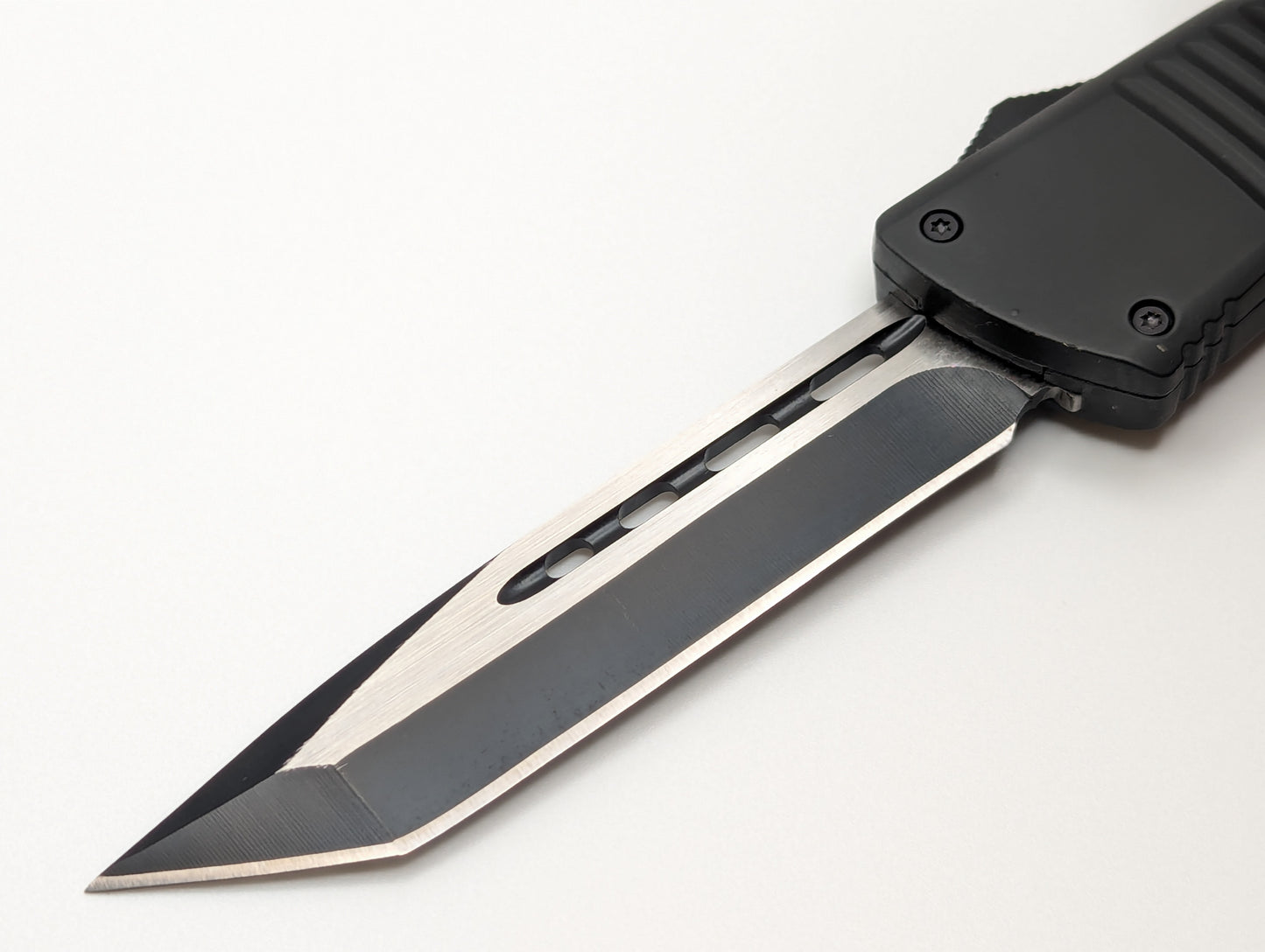 9.5" XL BLACK TACTICAL TANTO OTF AUTOMATIC KNIFE