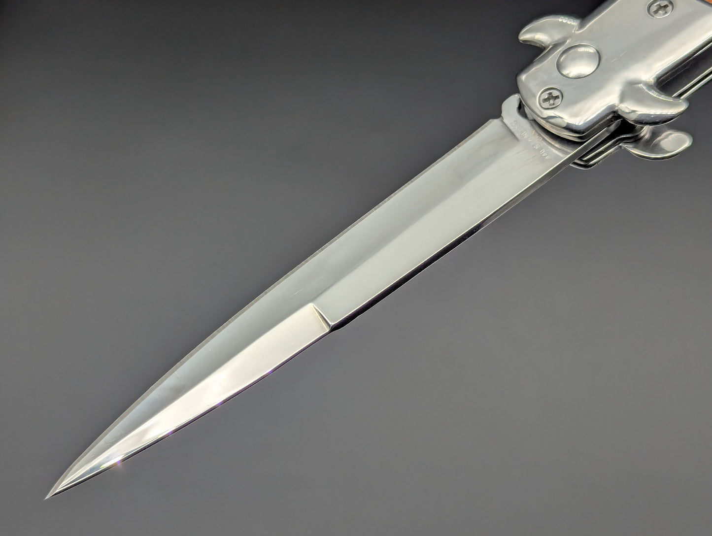 SOLID WOOD DIABLO MILANO STILETTO KNIFE