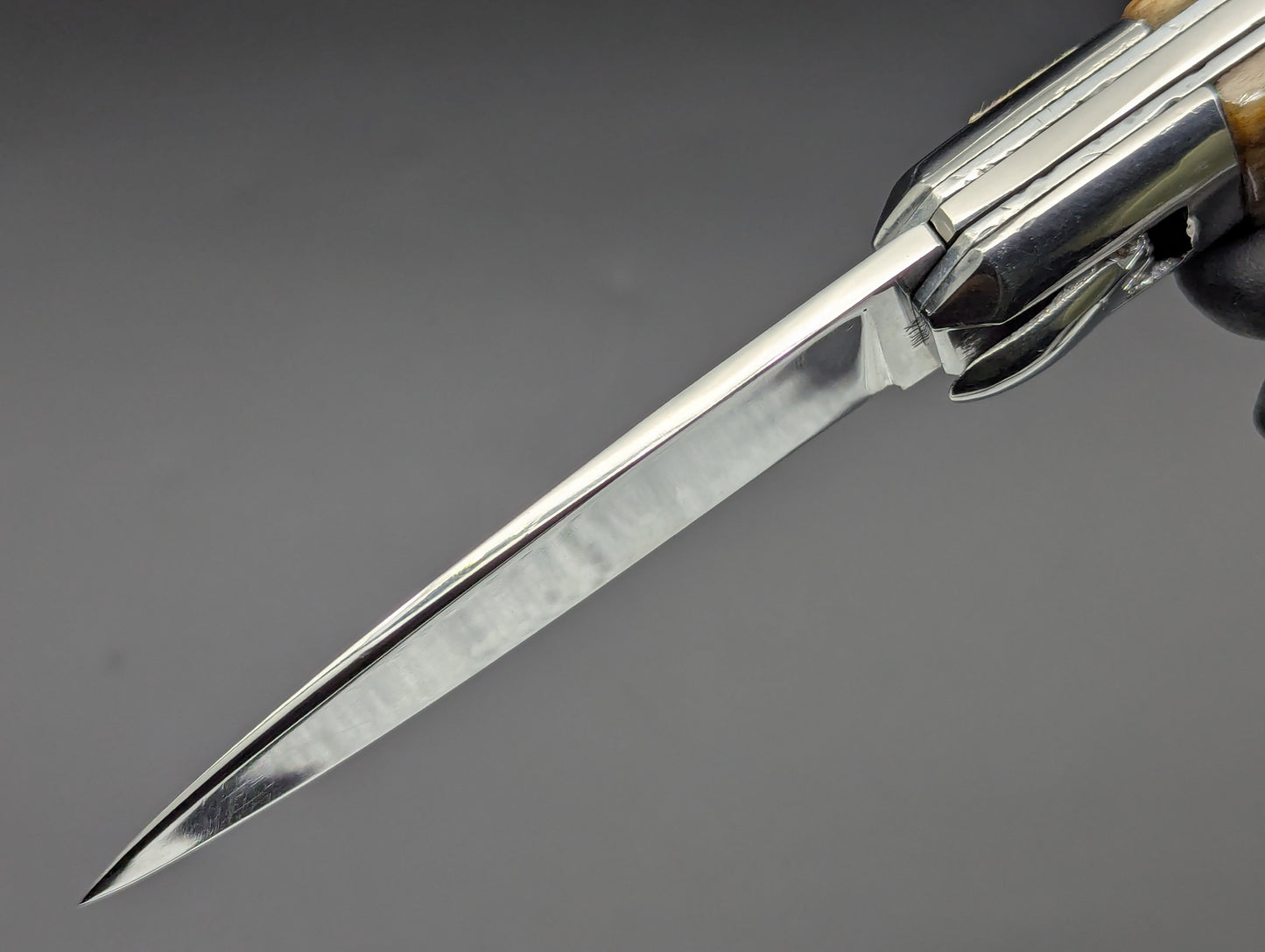 ANTIQUE FRENCH COFFIN SWITCHBLADE KNIFE BONE