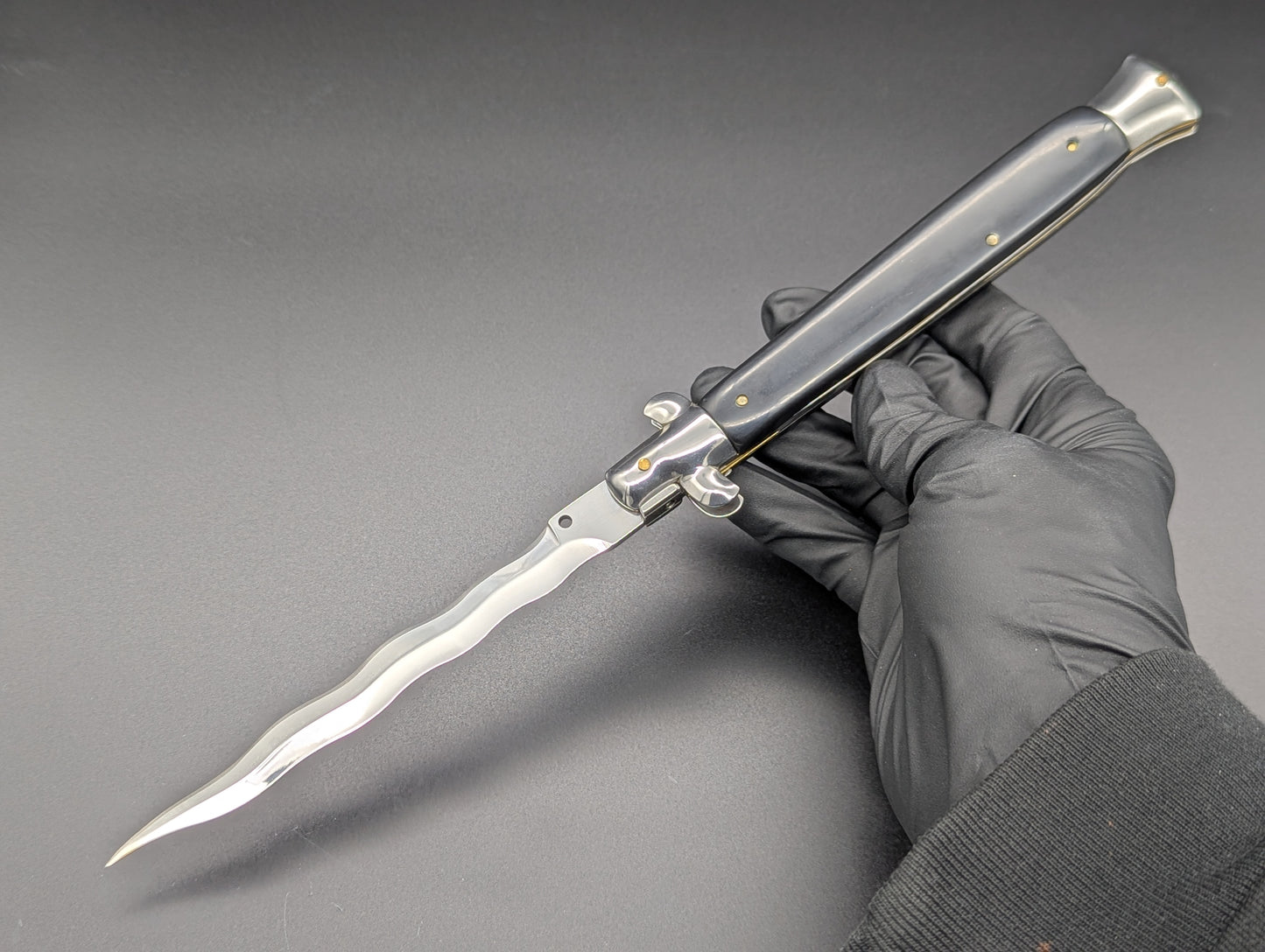 13" KRIS BLADE BLACK COMPOSITE ITALIAN STYLE STILETTO