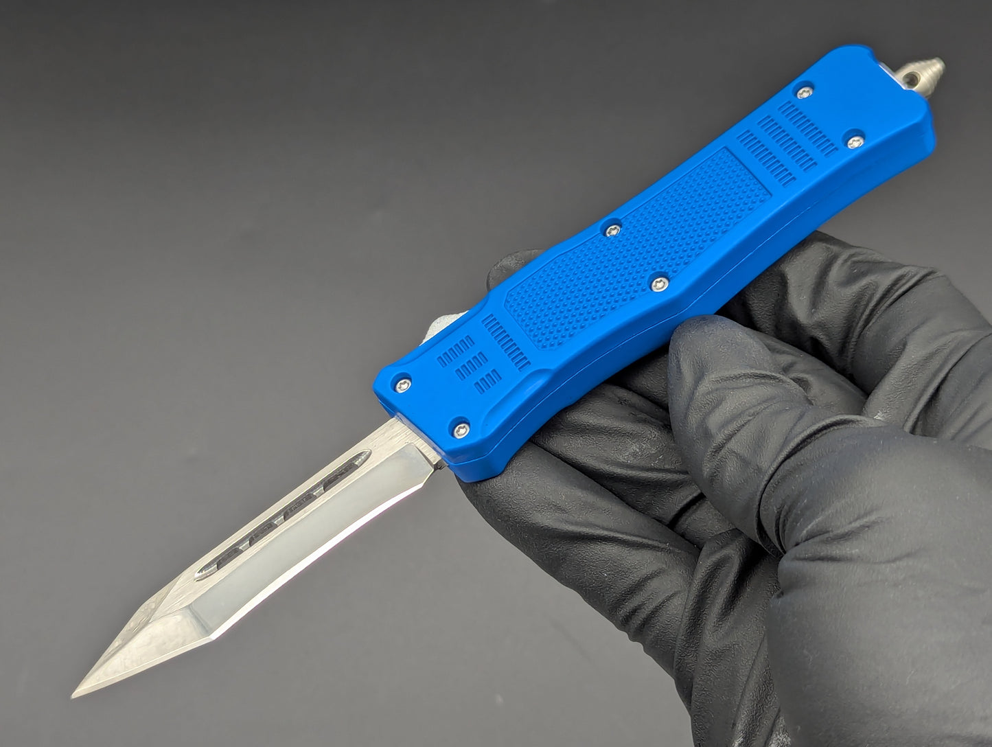7" Mini Modified Tanto CQB OTF Automatic Knife Blue